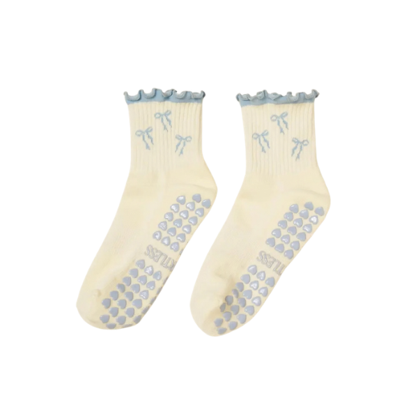 Grip socks til pilates i blå farve – komfort og stabilitet