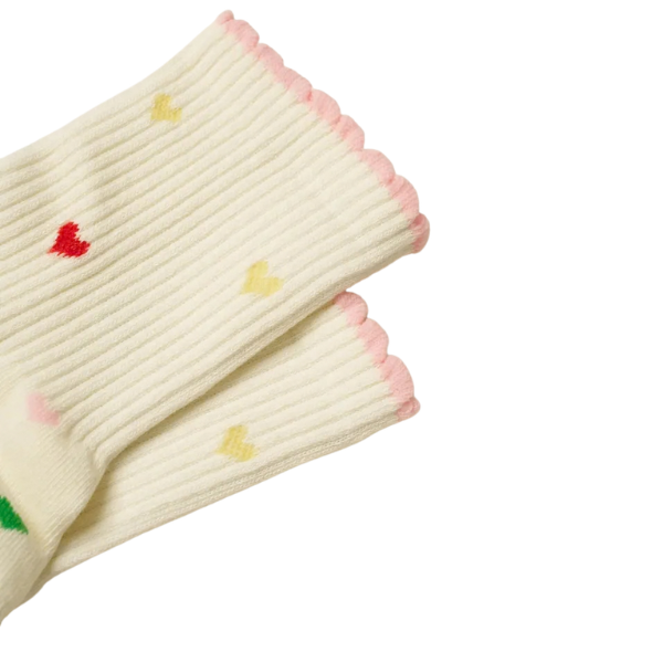 Pink grip socks med heart design til reformer og pilates